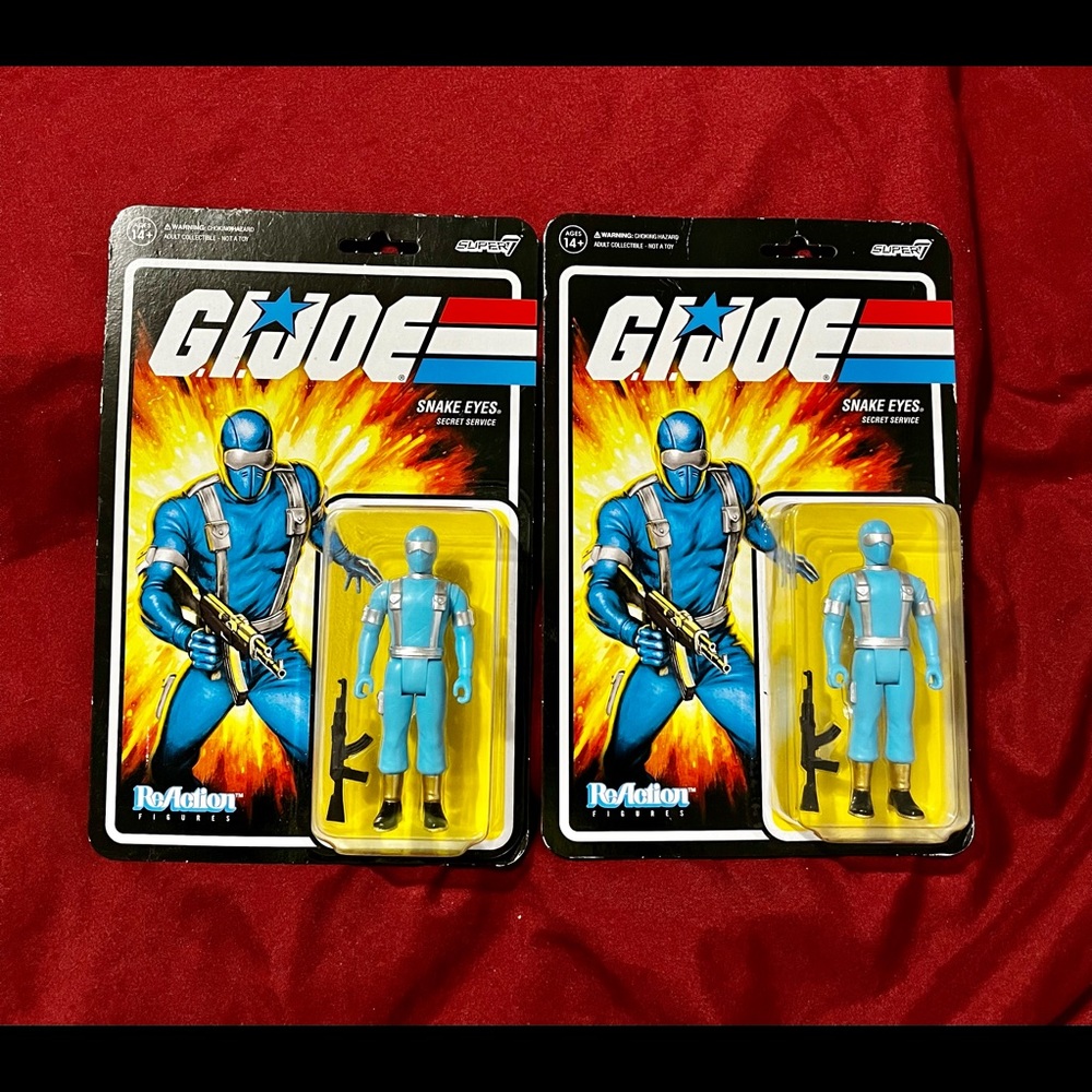 2-G.I. Joe ReAction Figures Wave 2 Super7 Snake Eyes Secret Service 2022 Super 7